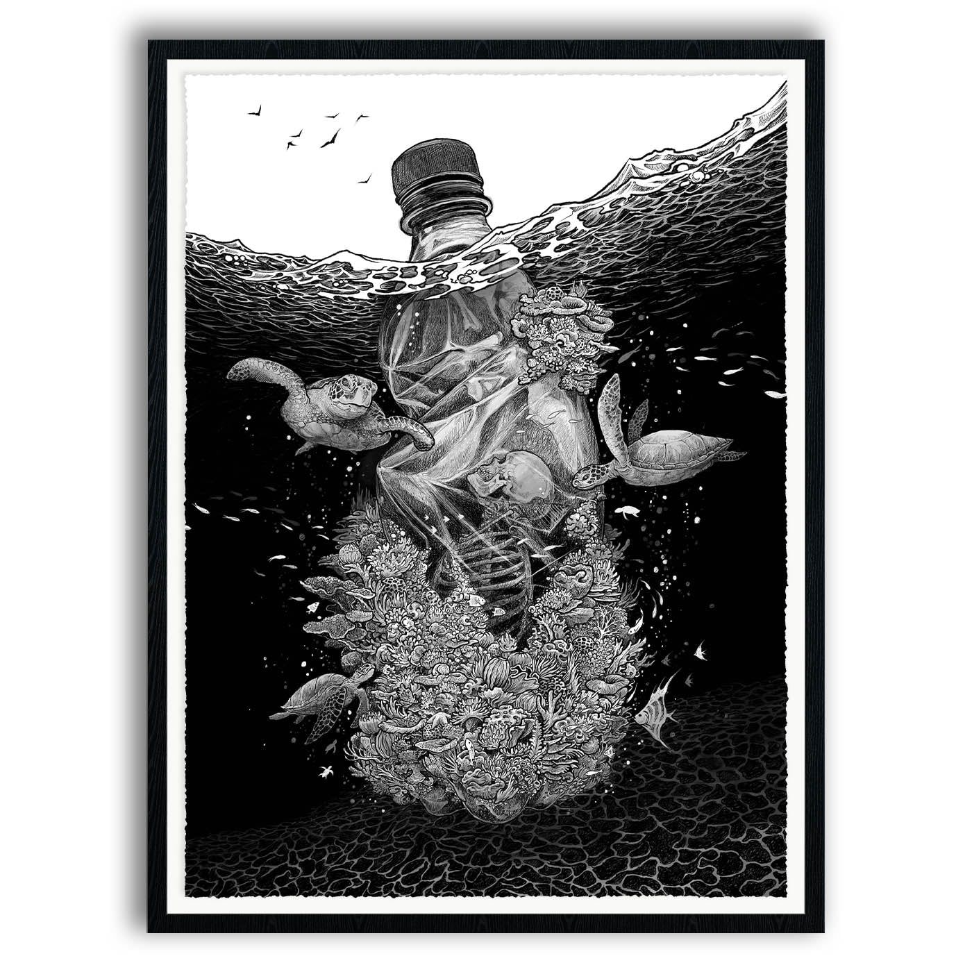 ふすい、【MESSAGE　IN　A　BOTTLE】、希少な額装用画集より Message in a Bottle – PangeaSeed